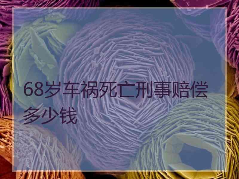 68岁车祸死亡刑事赔偿多少钱