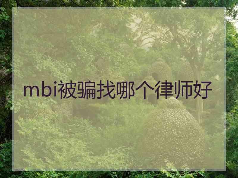 mbi被骗找哪个律师好