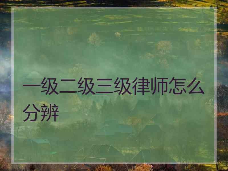 一级二级三级律师怎么分辨