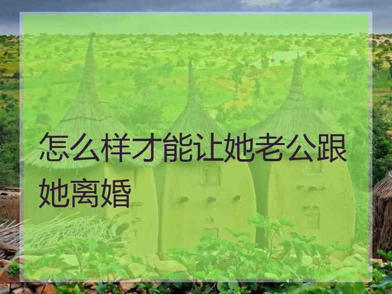 怎么样才能让她老公跟她离婚