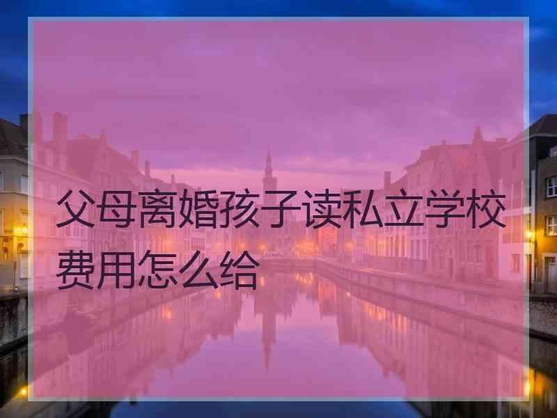 父母离婚孩子读私立学校费用怎么给