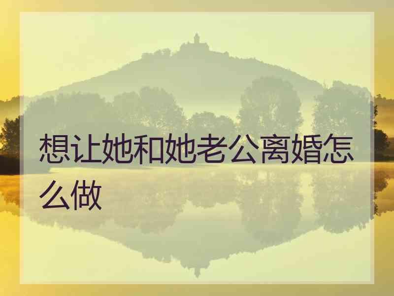 想让她和她老公离婚怎么做