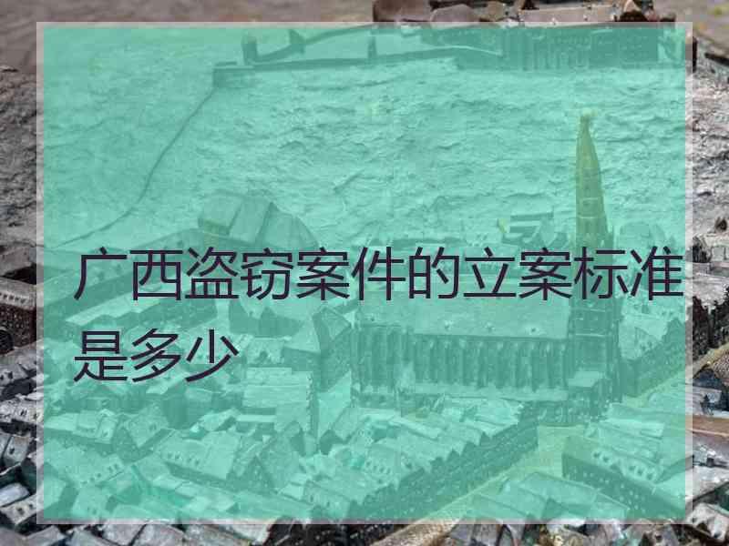 广西盗窃案件的立案标准是多少