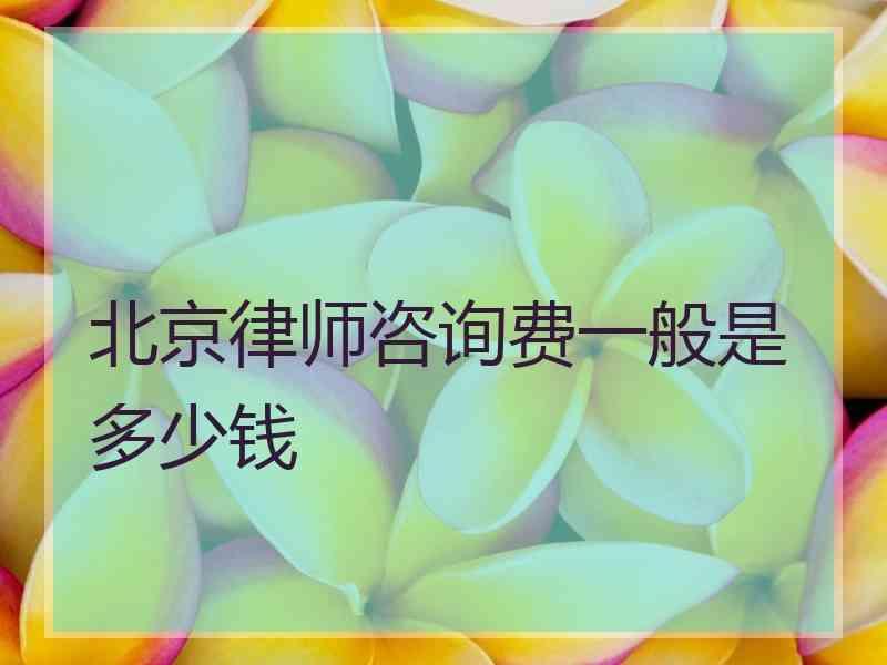 北京律师咨询费一般是多少钱