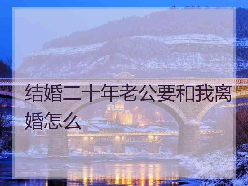 结婚二十年老公要和我离婚怎么