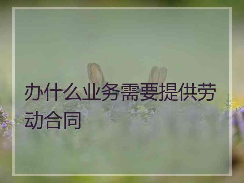 办什么业务需要提供劳动合同