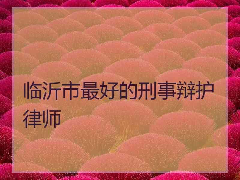 临沂市最好的刑事辩护律师