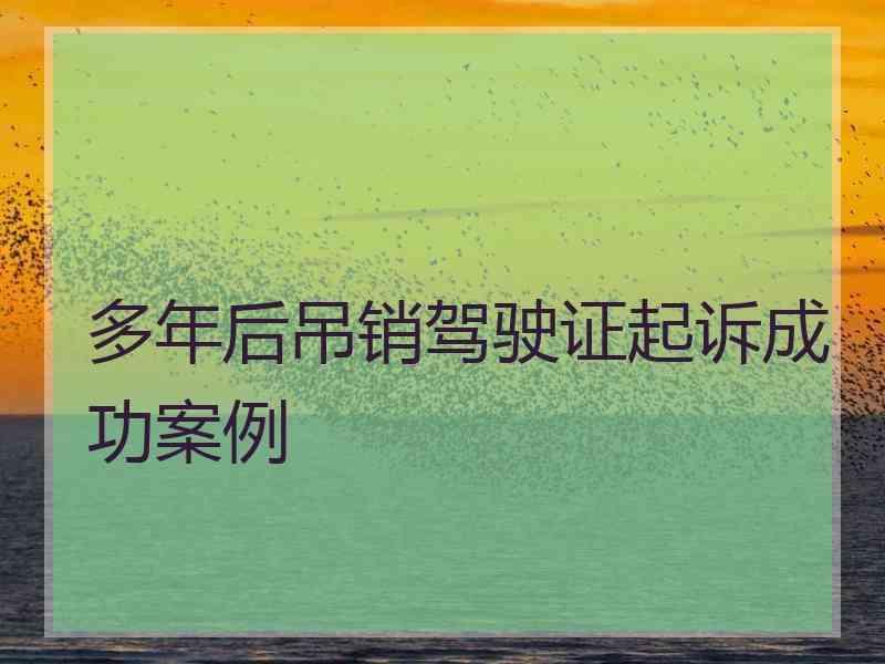 多年后吊销驾驶证起诉成功案例