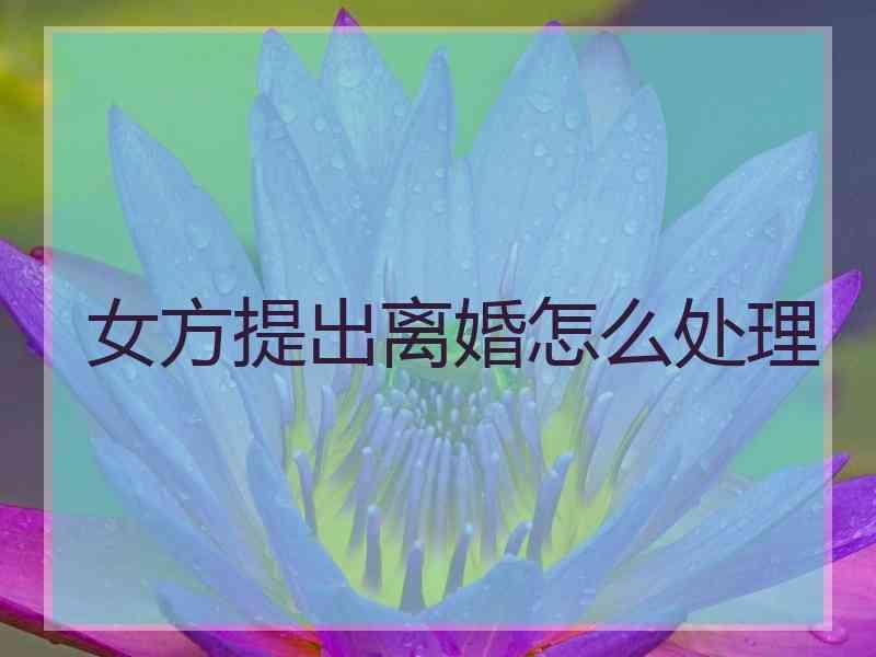 女方提出离婚怎么处理