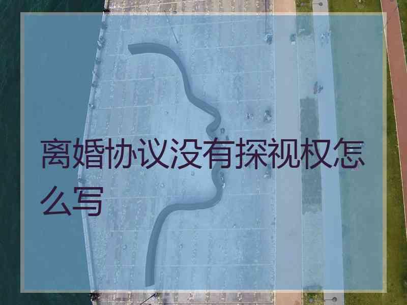 离婚协议没有探视权怎么写
