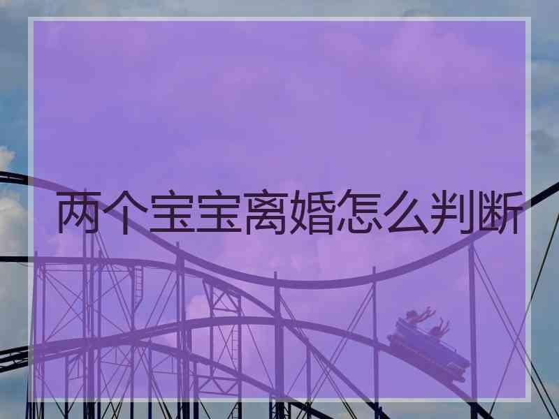 两个宝宝离婚怎么判断