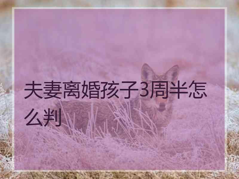 夫妻离婚孩子3周半怎么判