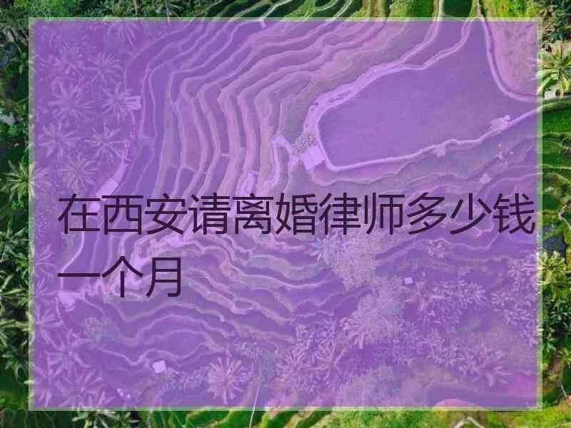 在西安请离婚律师多少钱一个月