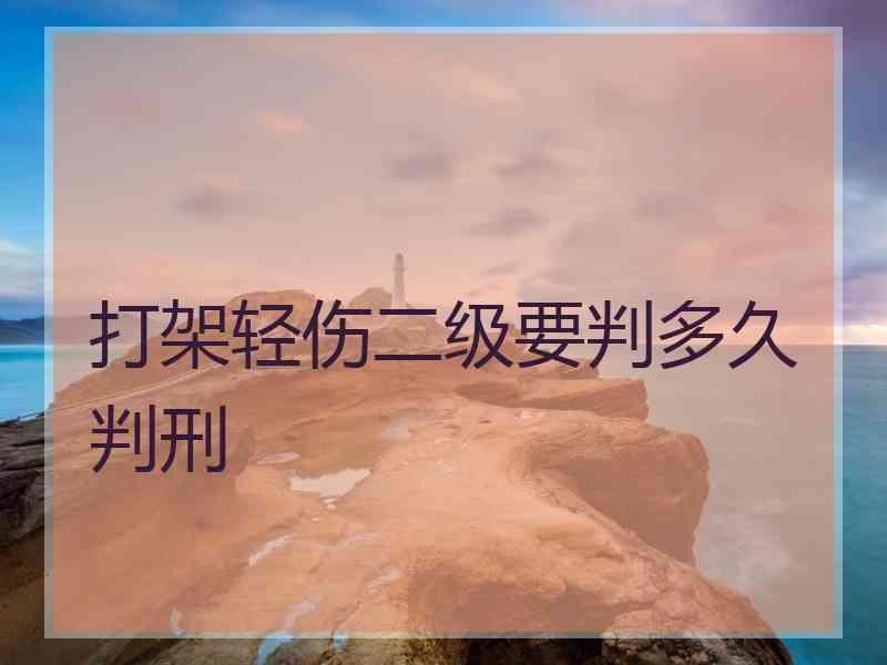 打架轻伤二级要判多久判刑