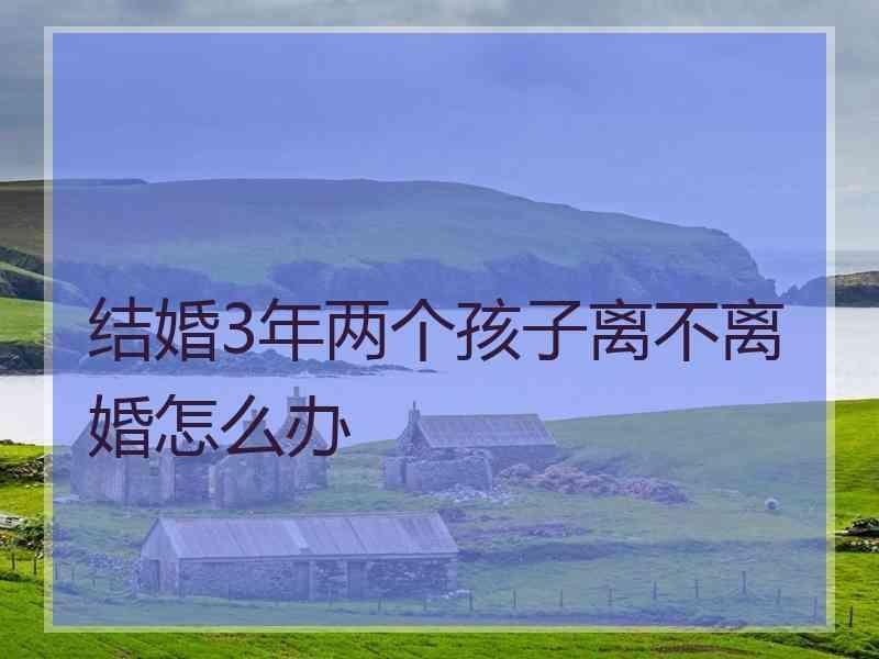 结婚3年两个孩子离不离婚怎么办