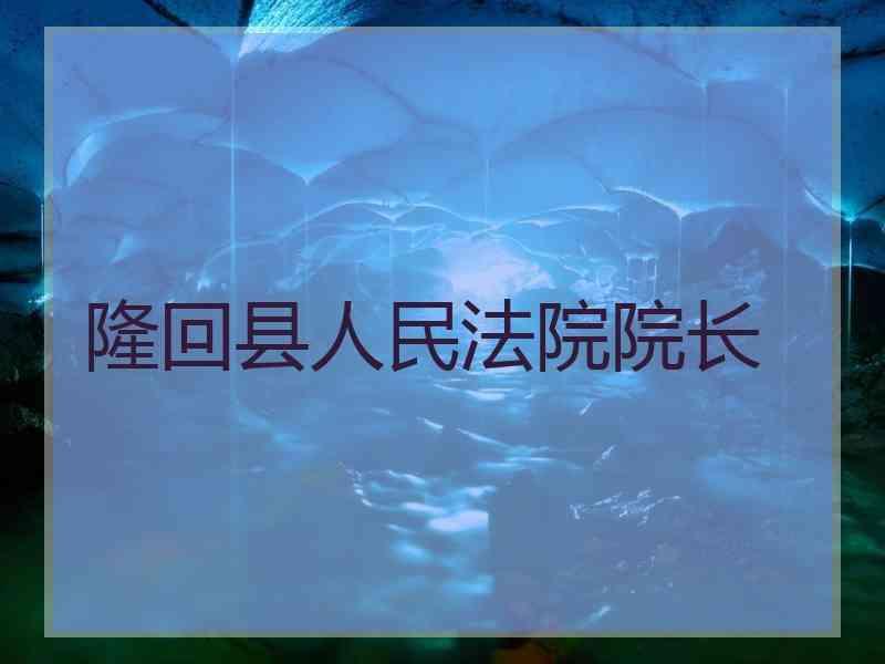 隆回县人民法院院长