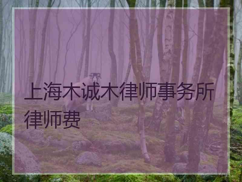 上海木诚木律师事务所律师费