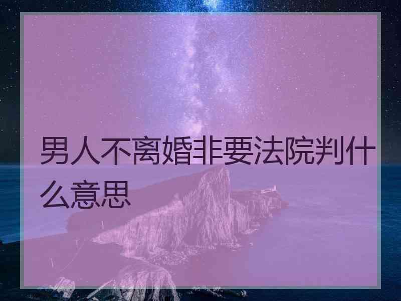 男人不离婚非要法院判什么意思