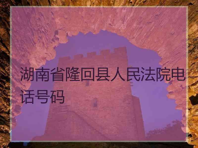 湖南省隆回县人民法院电话号码