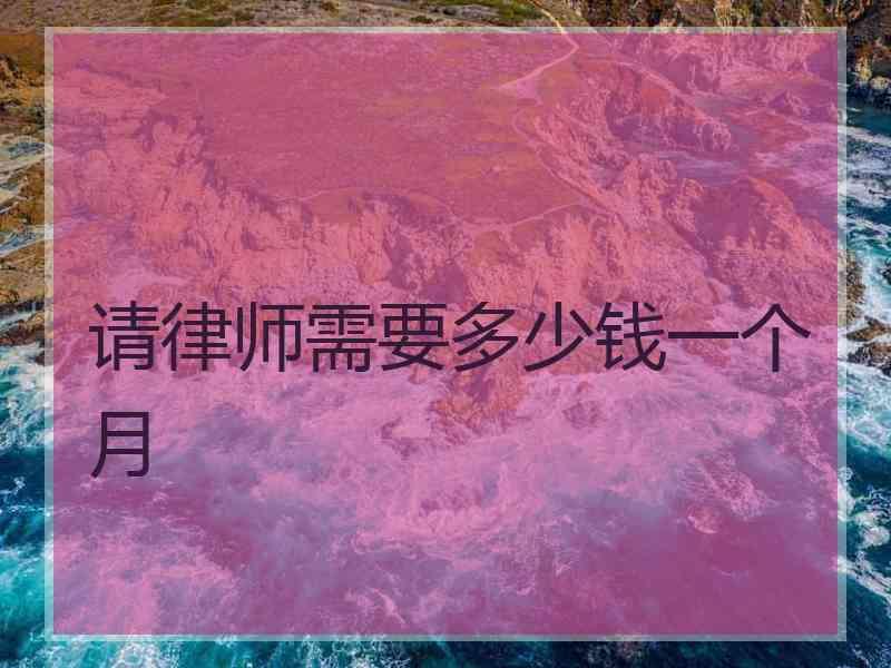 请律师需要多少钱一个月