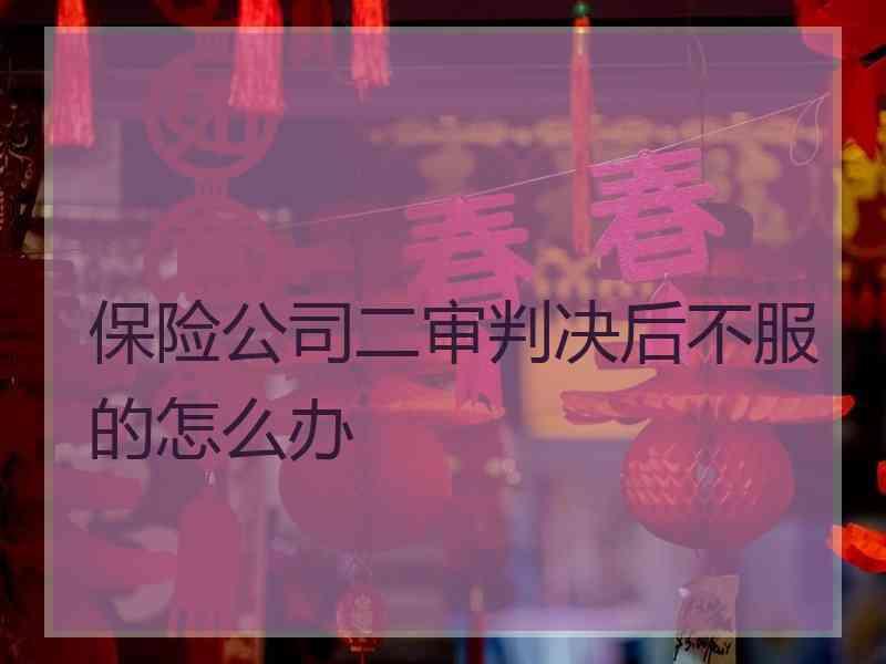 保险公司二审判决后不服的怎么办