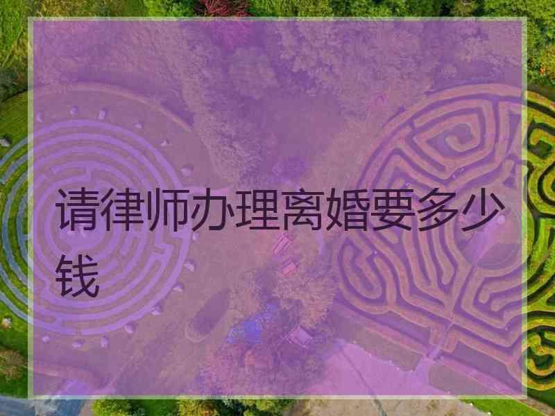 请律师办理离婚要多少钱