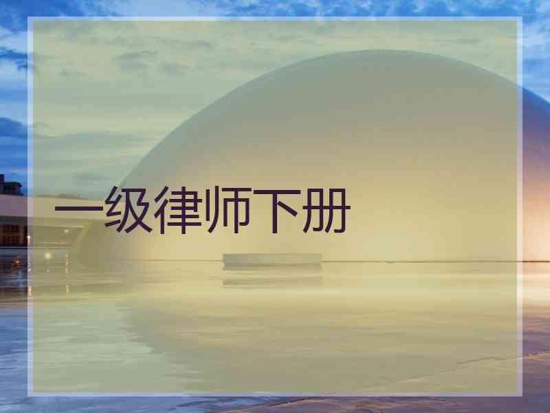 一级律师下册