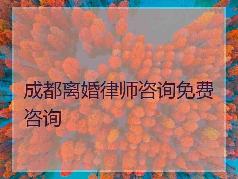 成都离婚律师咨询免费咨询