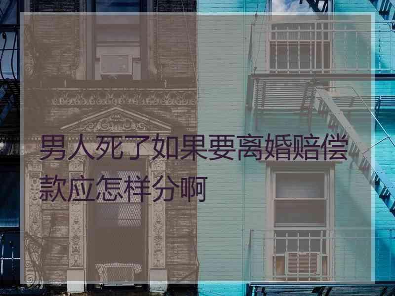 男人死了如果要离婚赔偿款应怎样分啊