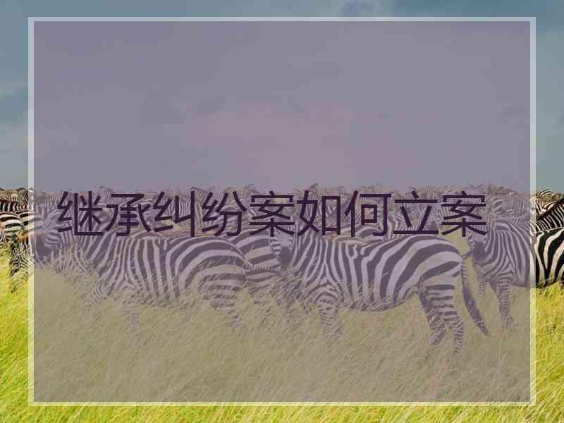 继承纠纷案如何立案