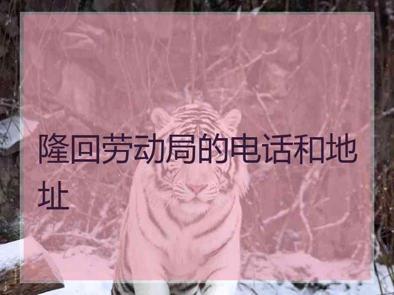 隆回劳动局的电话和地址
