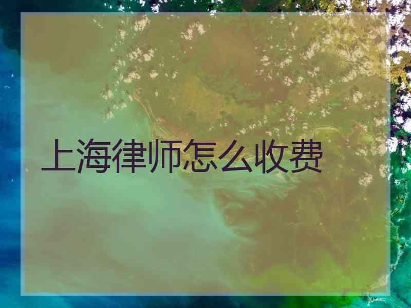 上海律师怎么收费