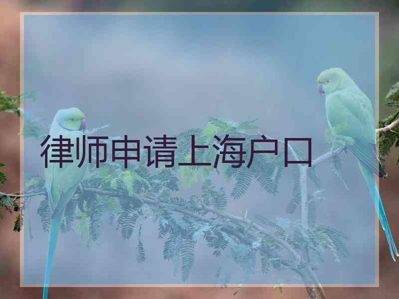 律师申请上海户口