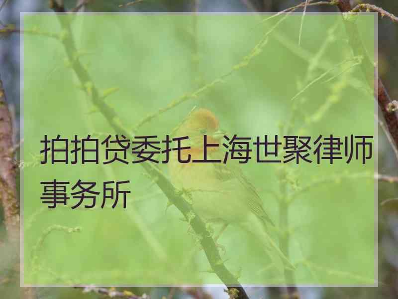 拍拍贷委托上海世聚律师事务所