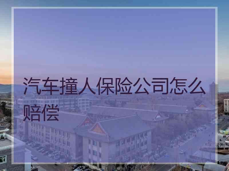 汽车撞人保险公司怎么赔偿