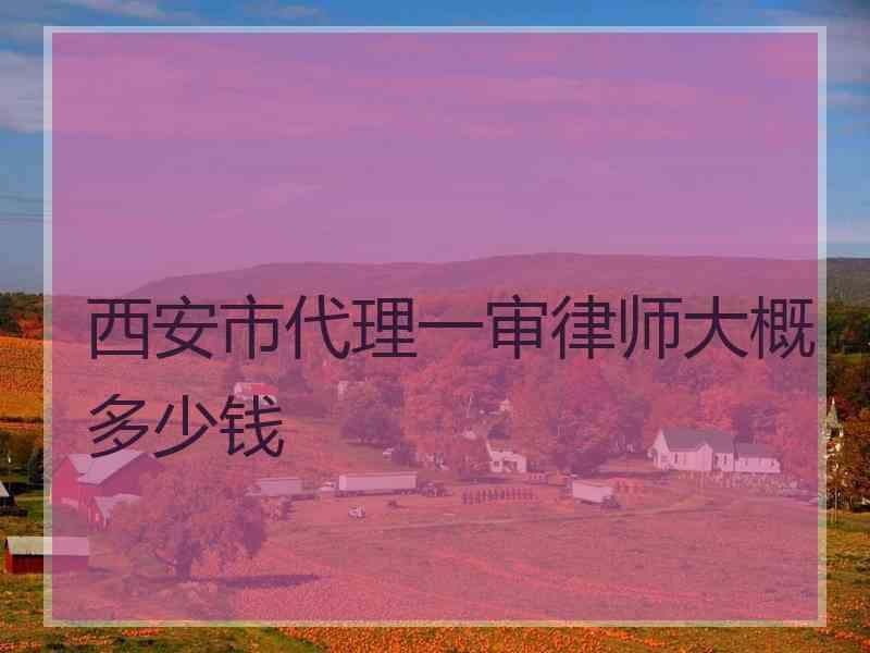 西安市代理一审律师大概多少钱