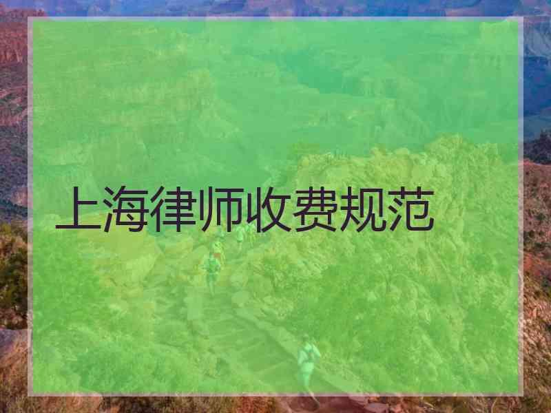 上海律师收费规范