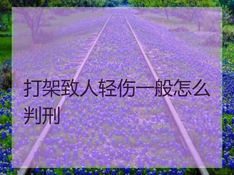 打架致人轻伤一般怎么判刑