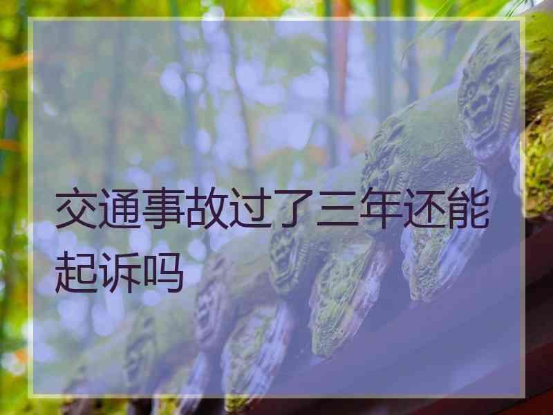 交通事故过了三年还能起诉吗