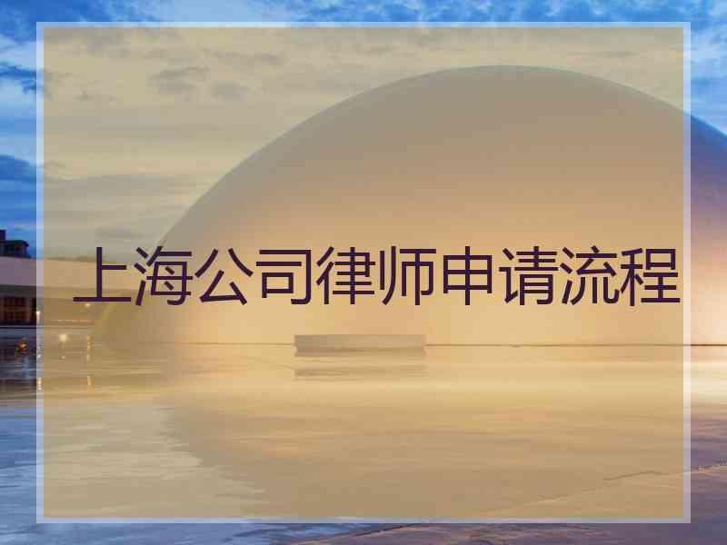 上海公司律师申请流程