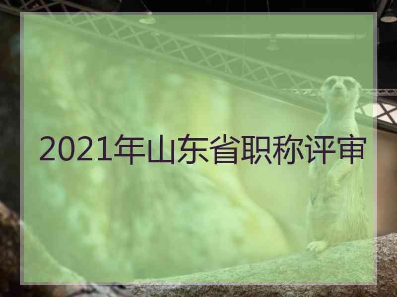 2021年山东省职称评审
