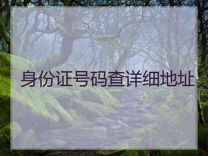 身份证号码查详细地址