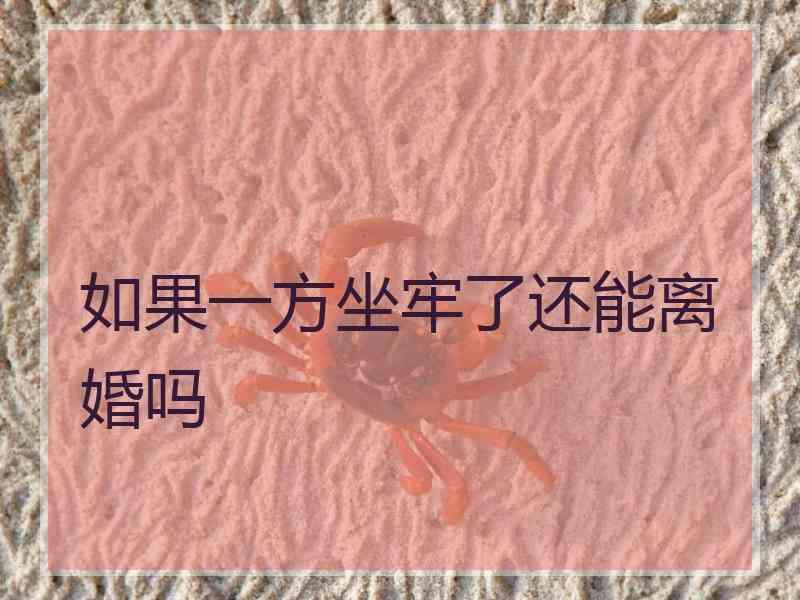 如果一方坐牢了还能离婚吗