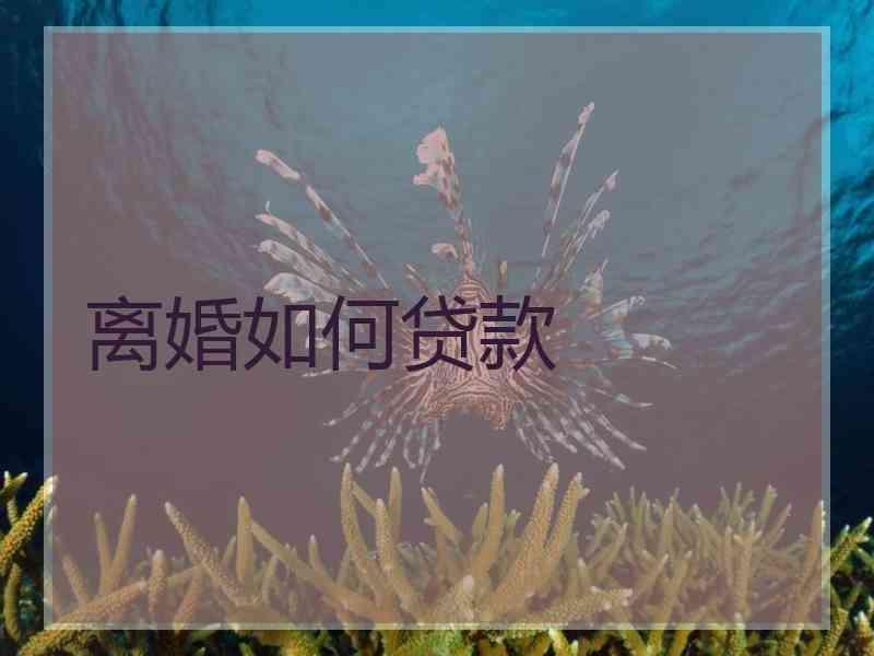 离婚如何贷款