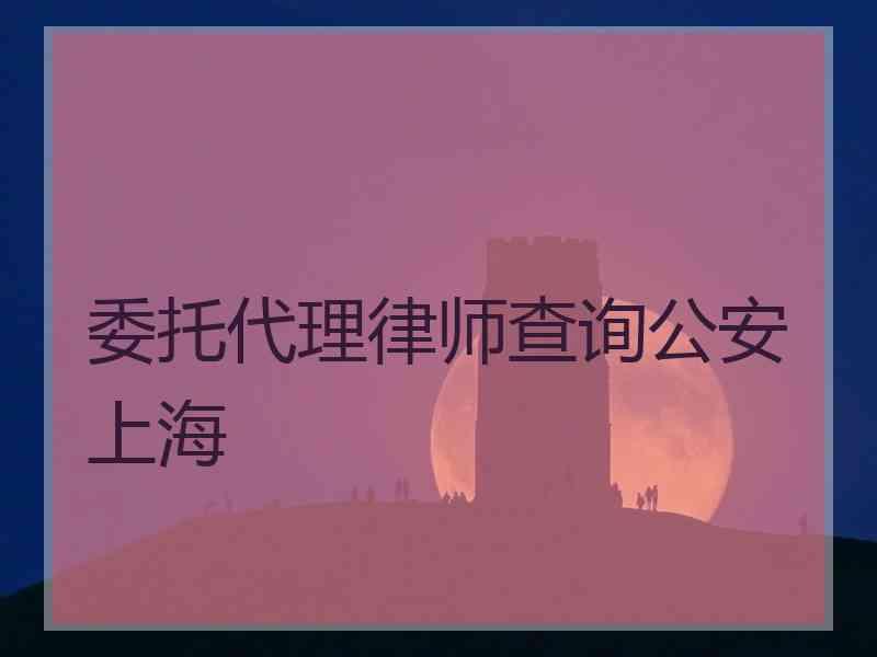 委托代理律师查询公安上海