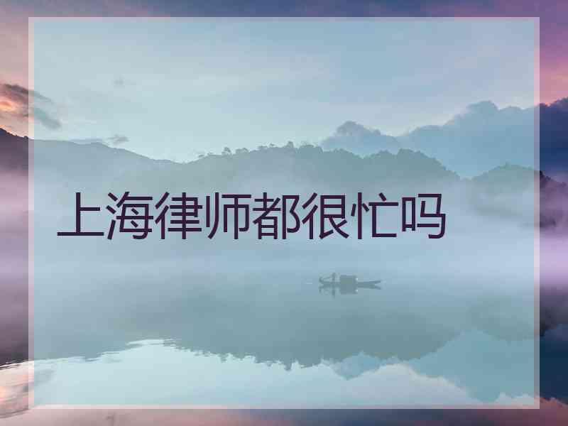 上海律师都很忙吗