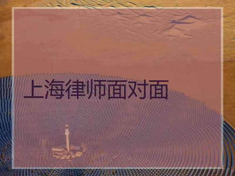 上海律师面对面