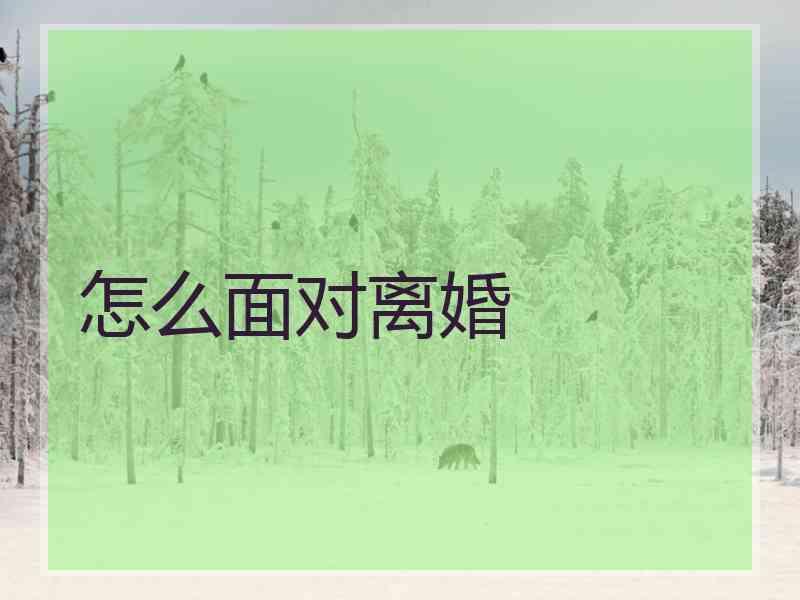 怎么面对离婚