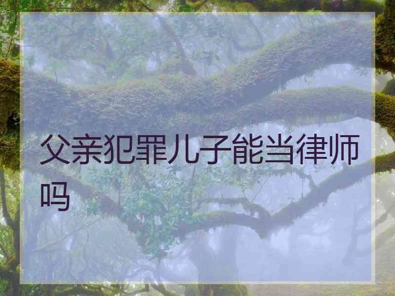 父亲犯罪儿子能当律师吗