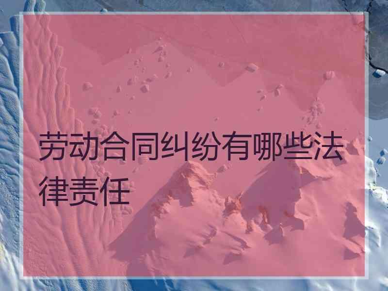 劳动合同纠纷有哪些法律责任